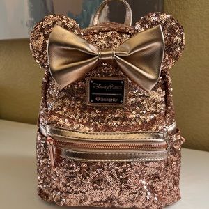 Loungefly Minnie Mouse Rose Gold Sequin Backpack